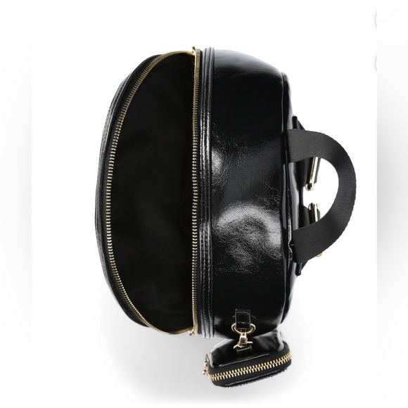 Madden NYC Faux Leather Dome Ring Backpack Black NWT - Picture 2 of 8
